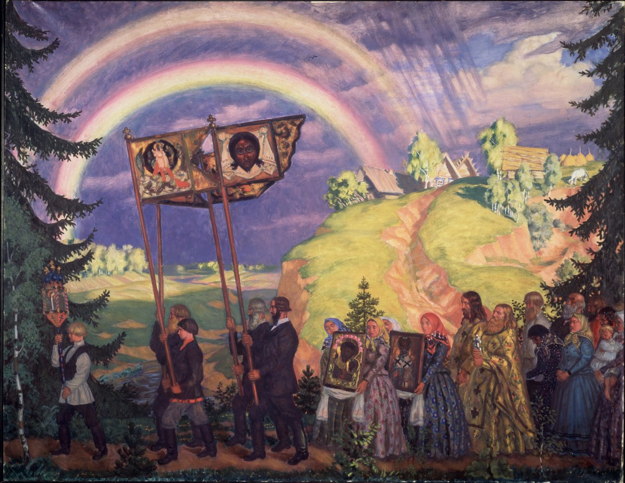 Påskprocession, 1915 av Boris Mikhailovich Kustodiev