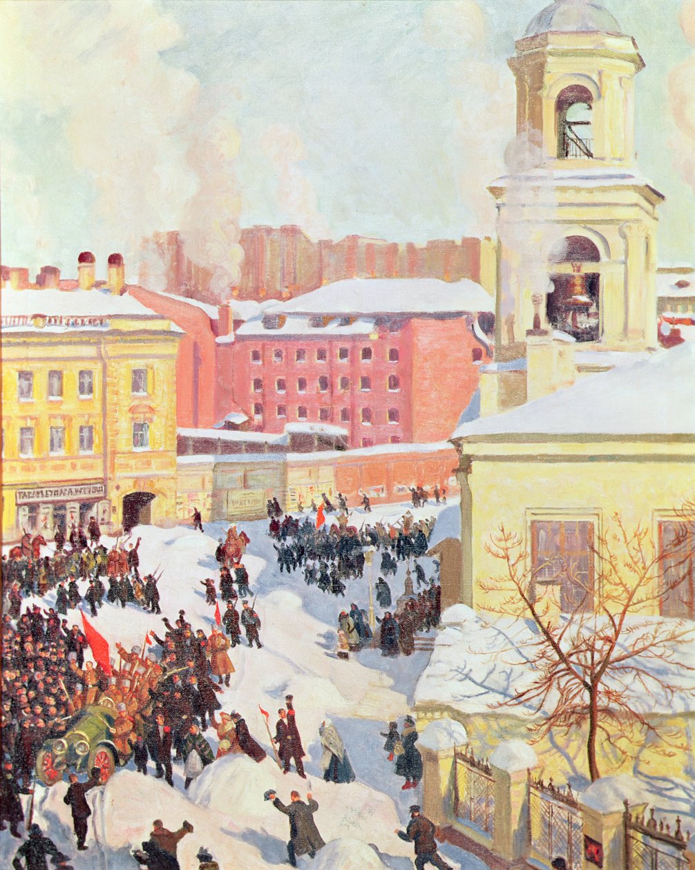 Den 27 februari 1917 av Boris Mikhailovich Kustodiev
