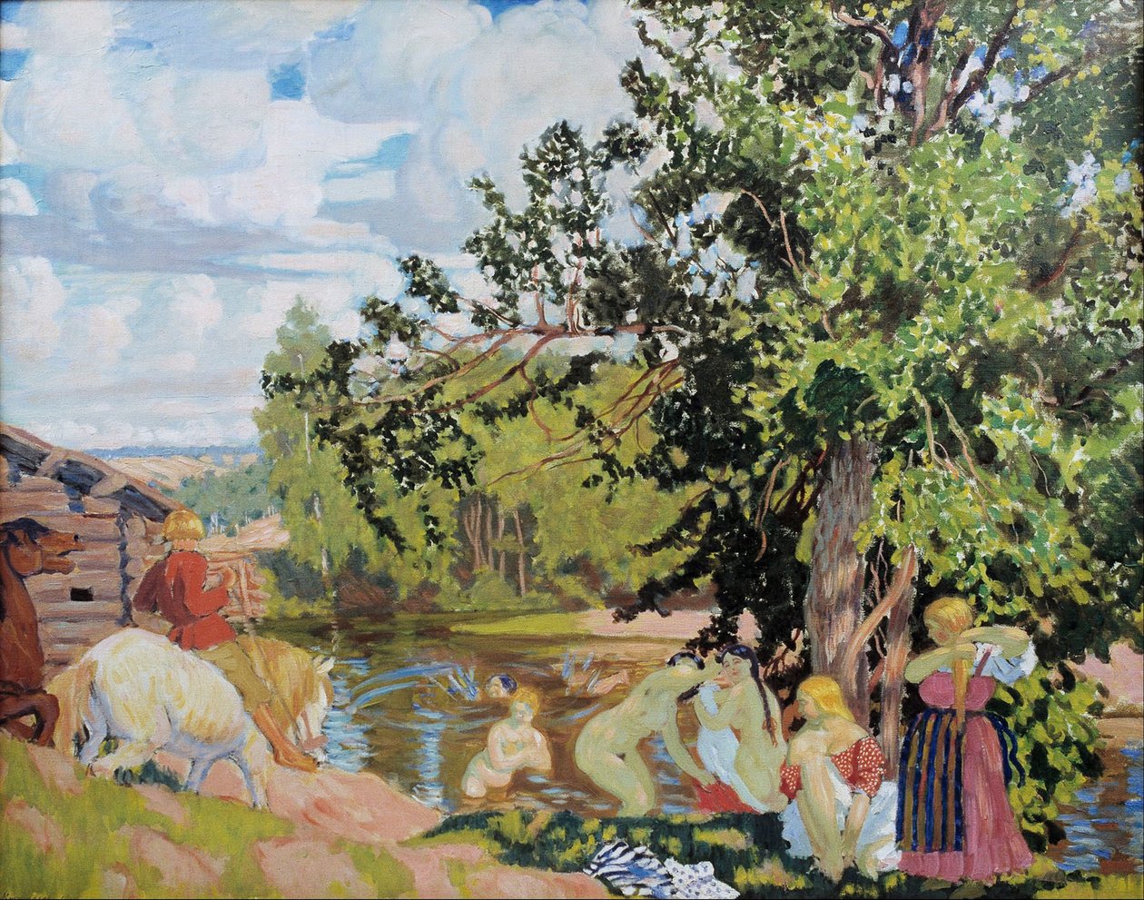 The Bath, 1910 av Boris Mikhailovich Kustodiev