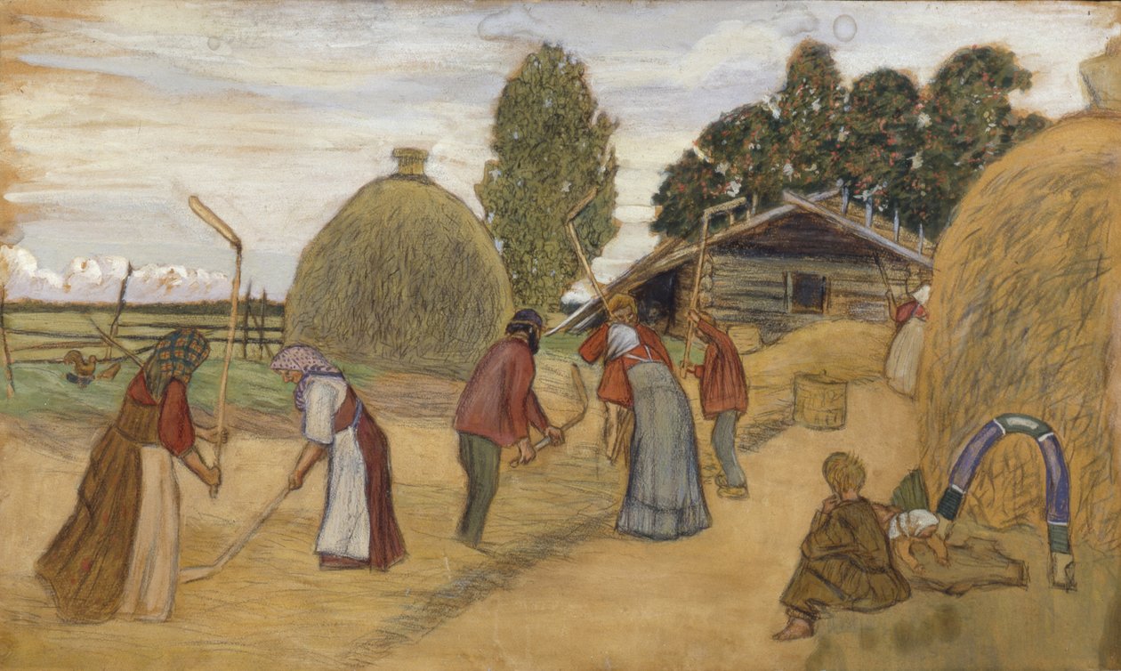 Tröskel, 1918 av Boris Mikhailovich Kustodiev