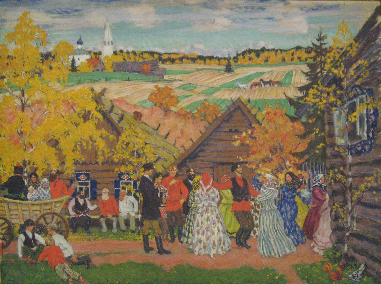 Byfest, 1924 av Boris Mikhailovich Kustodiev