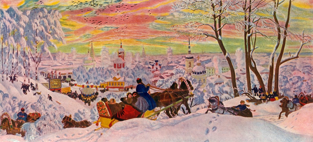 Shrove-Tide, 1916, 1939. av Boris Mikhailovich Kustodiev