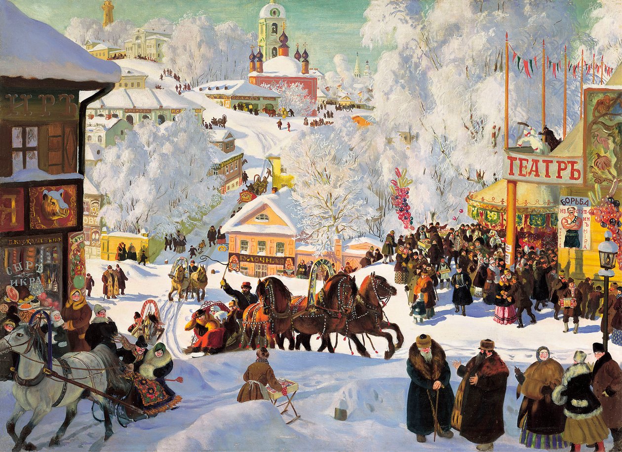 Fastelavnen, 1919. av Boris Mikhailovich Kustodiev