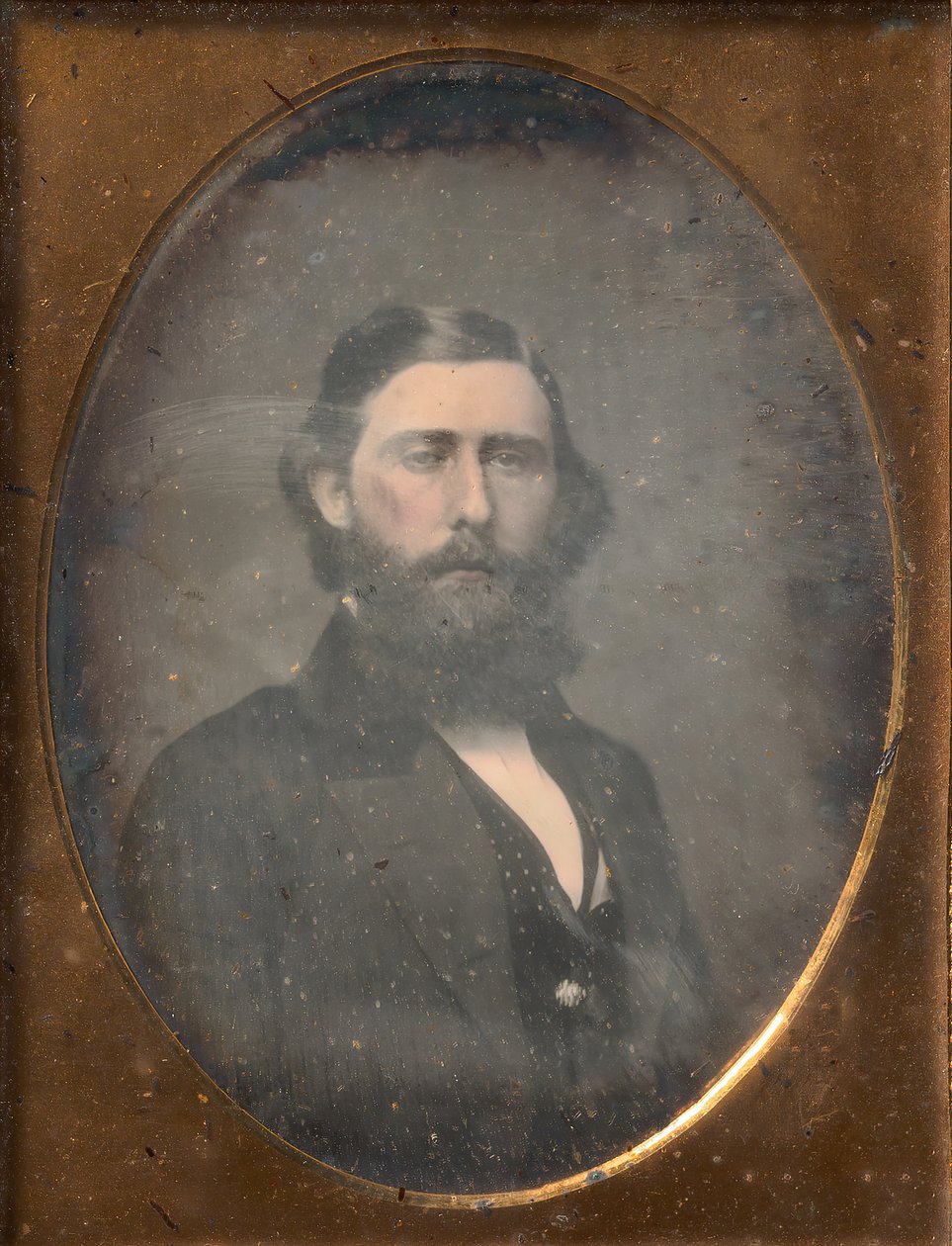 [skäggig man], 1853-57. av Brady and Co
