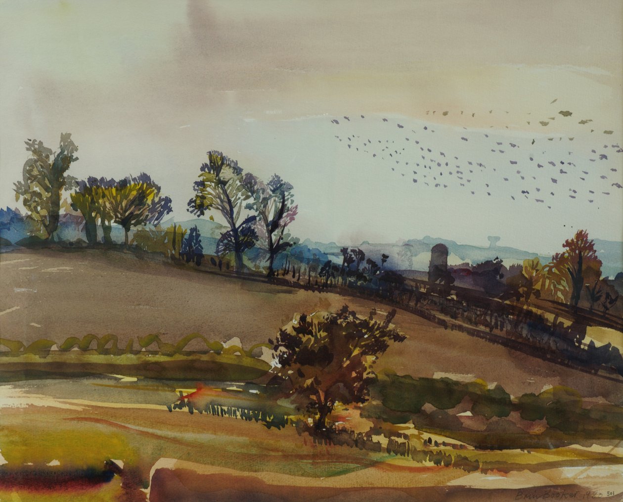 Autumn Mood, 1980 (wc på papper) av Brenda Brin Booker