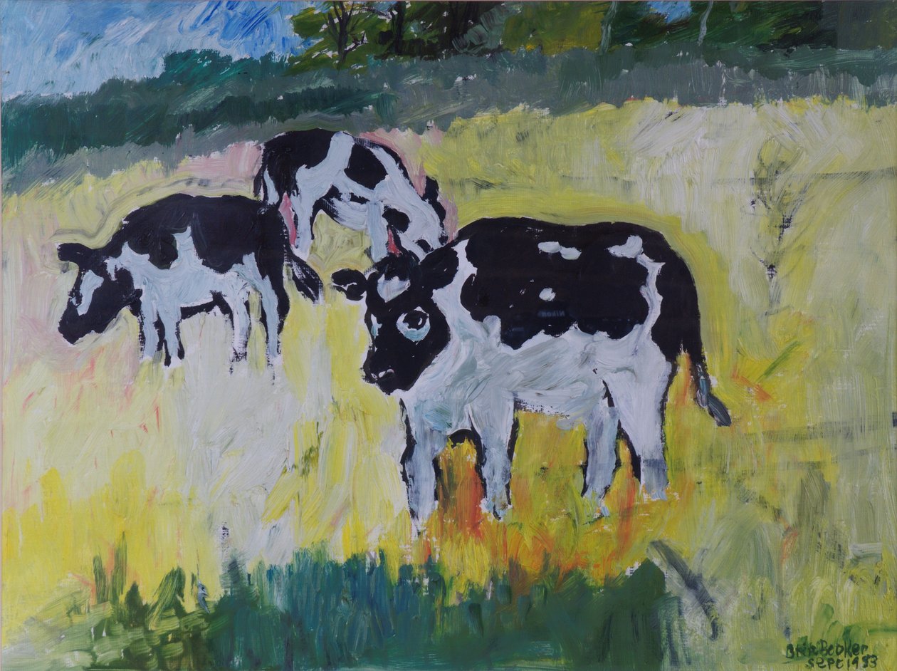 Young Bullocks in a Meadow, 1982 av Brenda Brin Booker