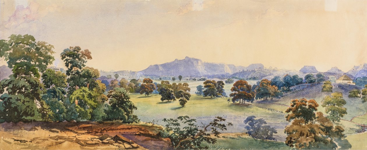 Across the Valley (akvarell) av British School