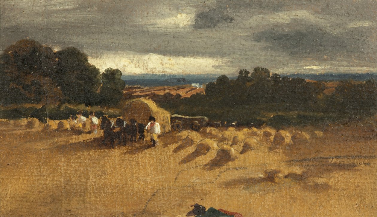 Skördeplats (olja på papper) av British School