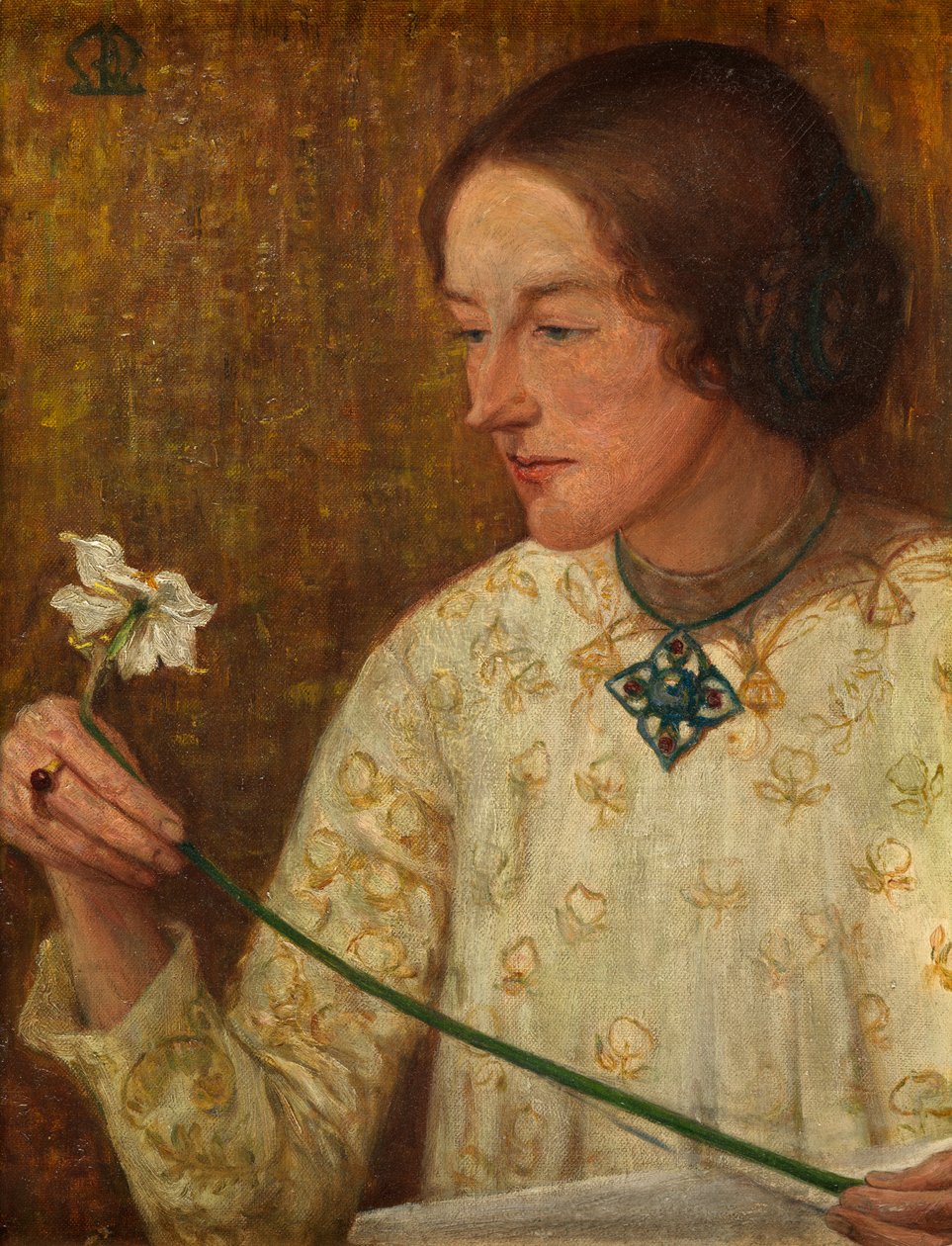 Narcissus (olja på duk) av British School