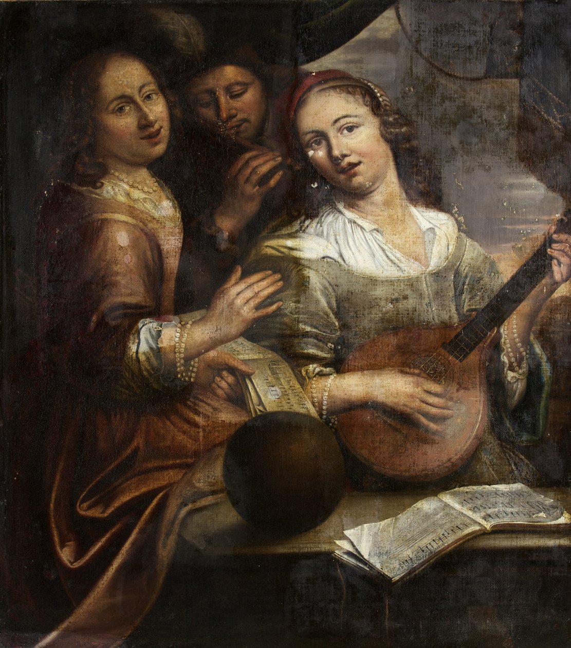 Tre musiker, ca 1700 (olja på duk) av British School