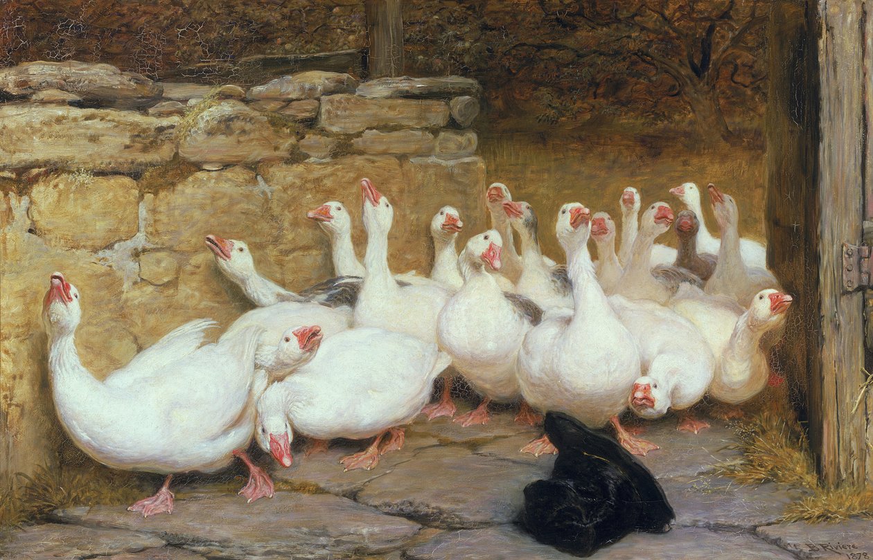 Ett oroligt ögonblick, 1878 av Briton Riviere