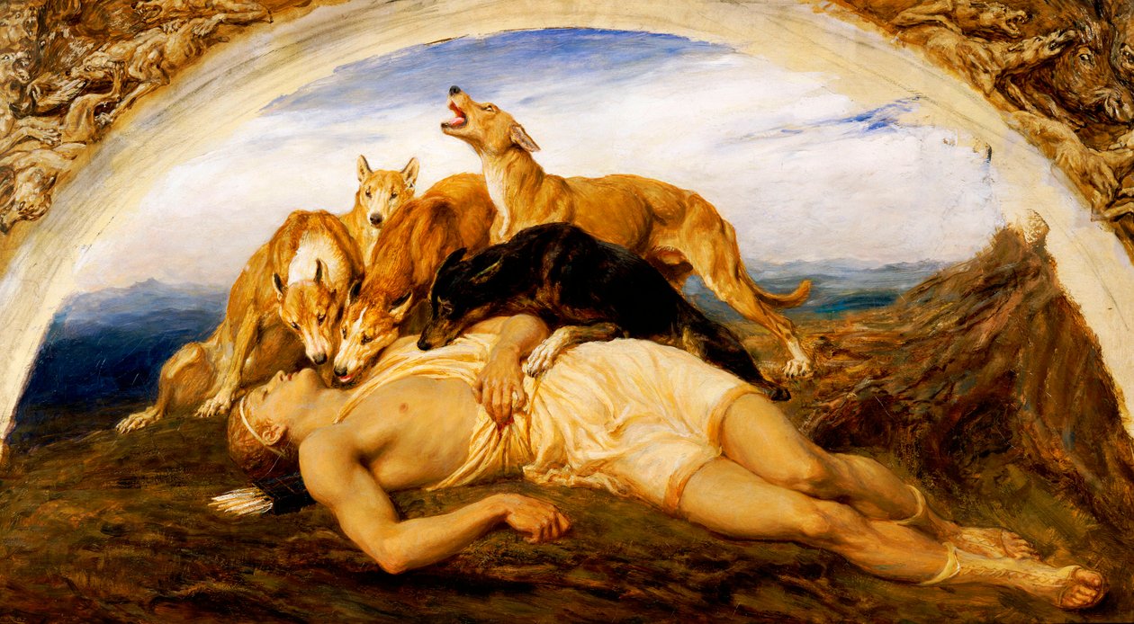Adonis sårad, 1887 av Briton Riviere