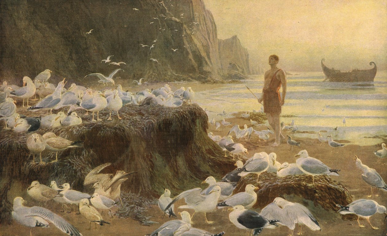 En gammal världsvandrare, 1887, c1930. av Briton Riviere