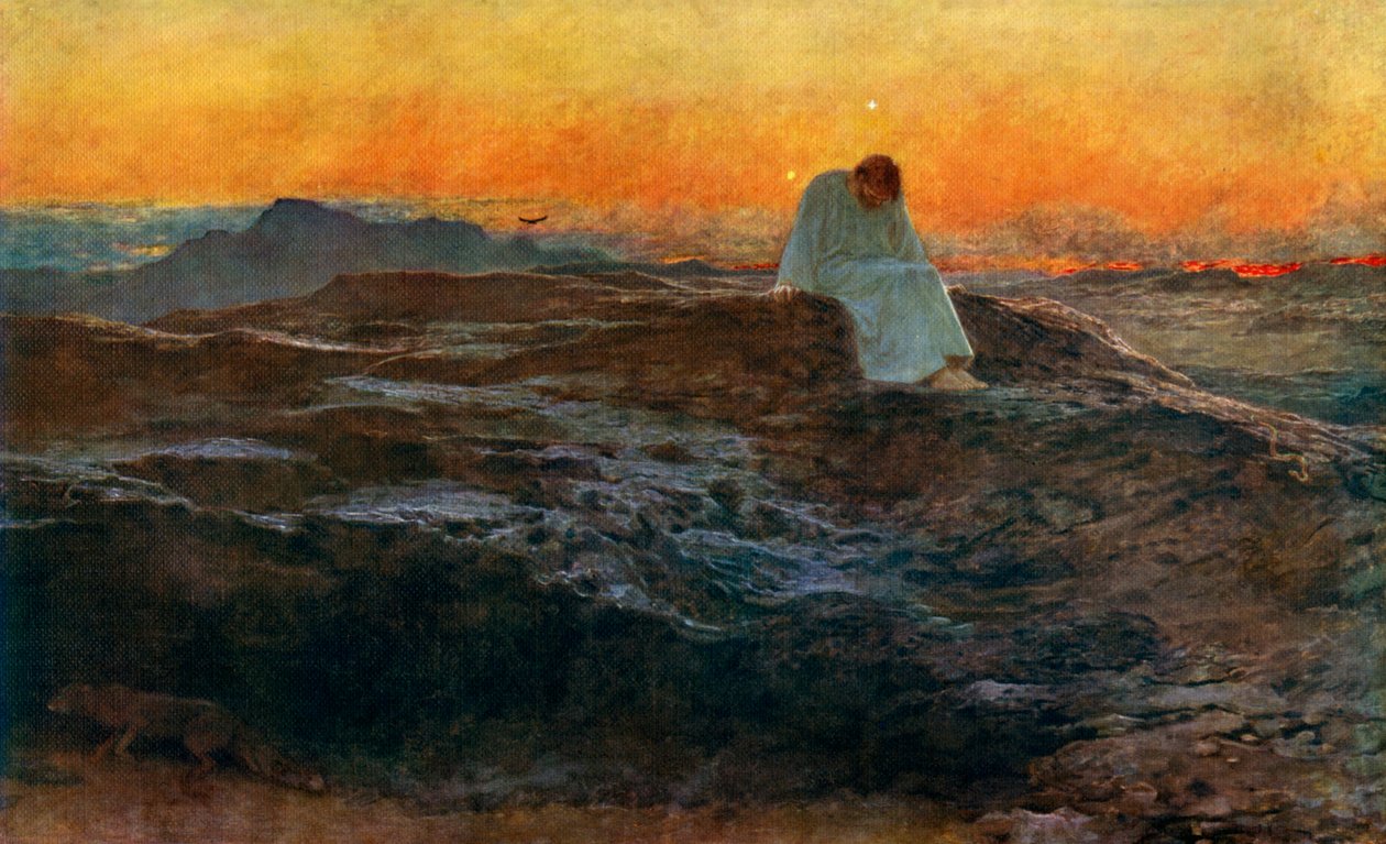 Kristus i vildmarken, 1898, 1912. av Briton Riviere