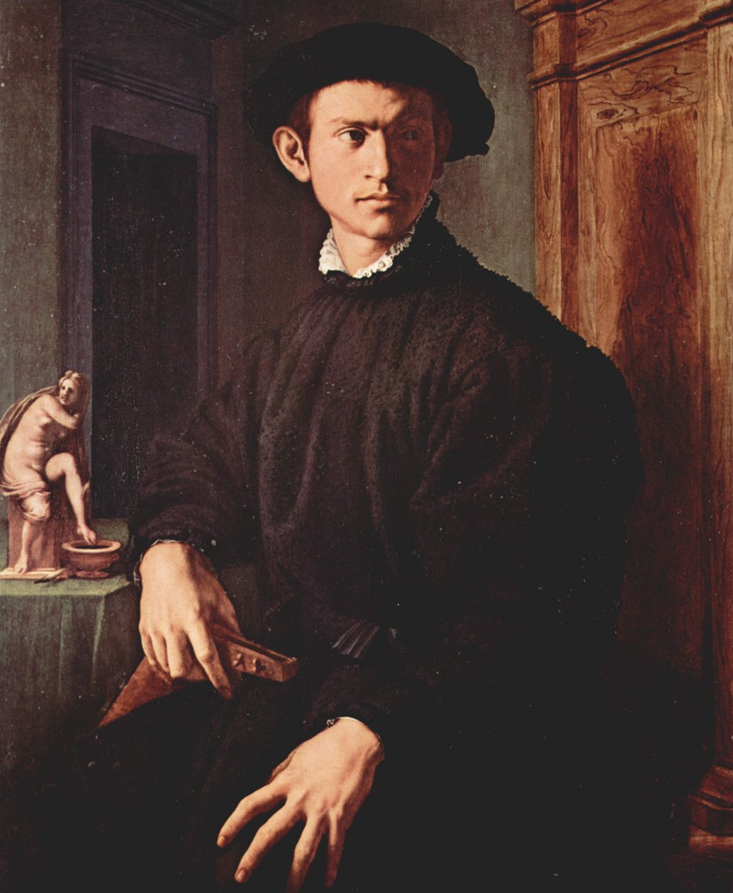 Porträtt av en ung man med lut av Agnolo Bronzino