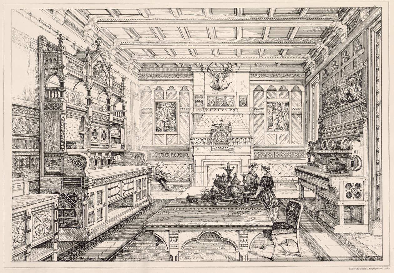 Matrum, från "Examples of Ancient and Modern Furniture", 1876 av Bruce James Talbert