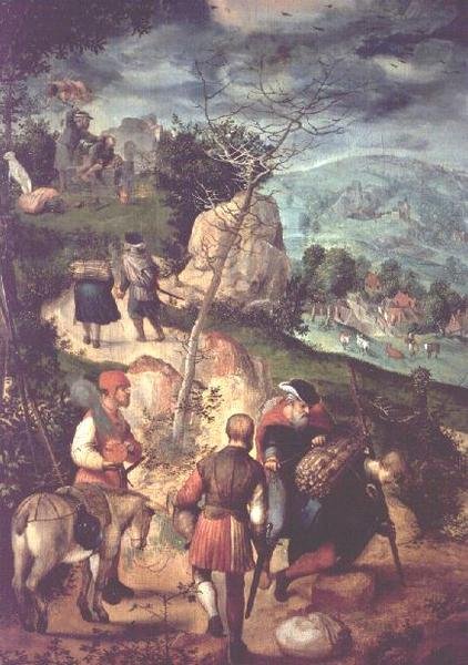 The Sacrifice of Abraham (olja på panel) av Brunswick Monogrammist