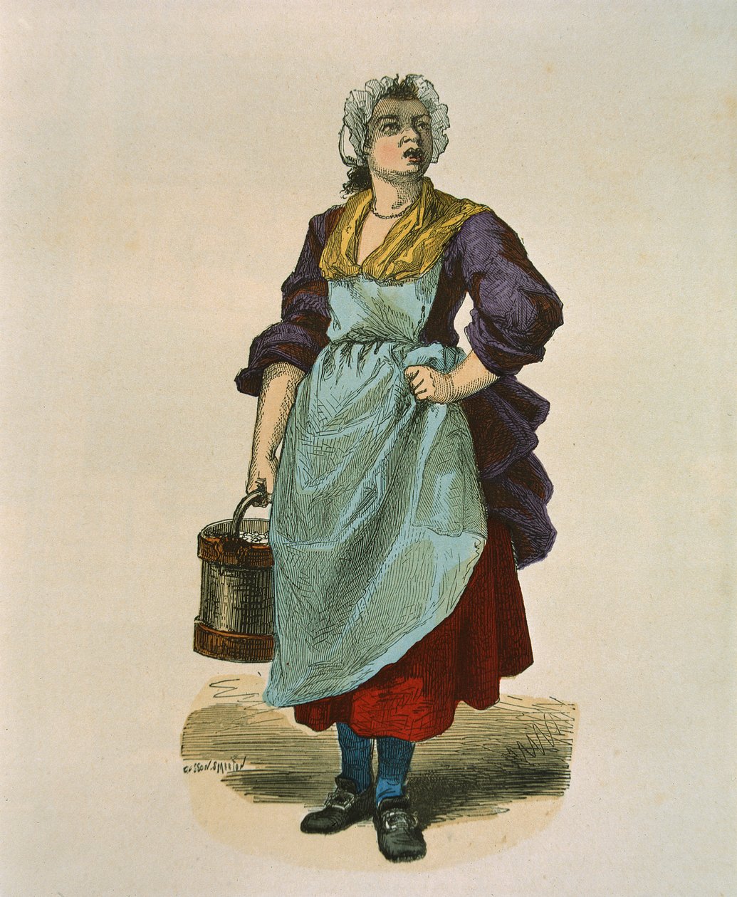 Valnötssäljare 1774 (färgstick) av Burn Smeeton