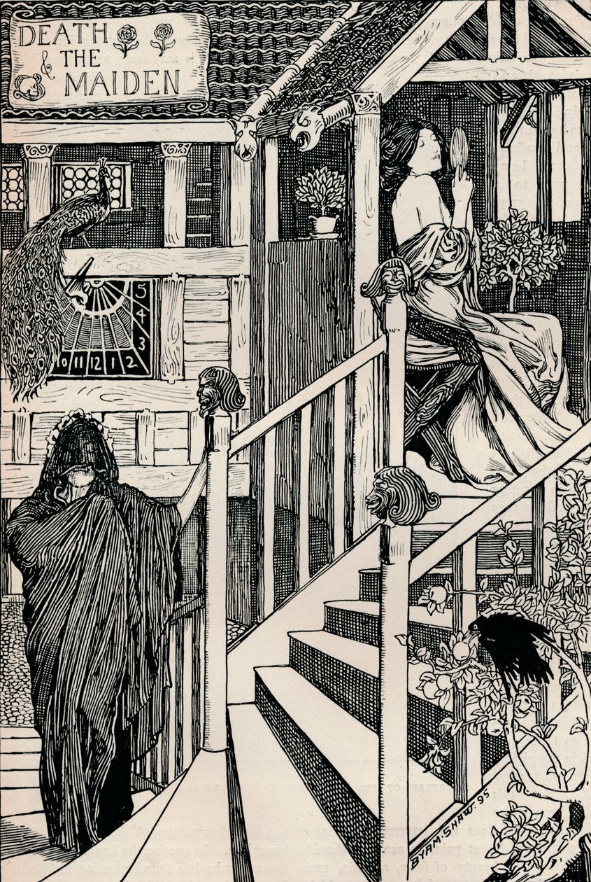 Döden och jungfrun, 1895 av Byam Shaw