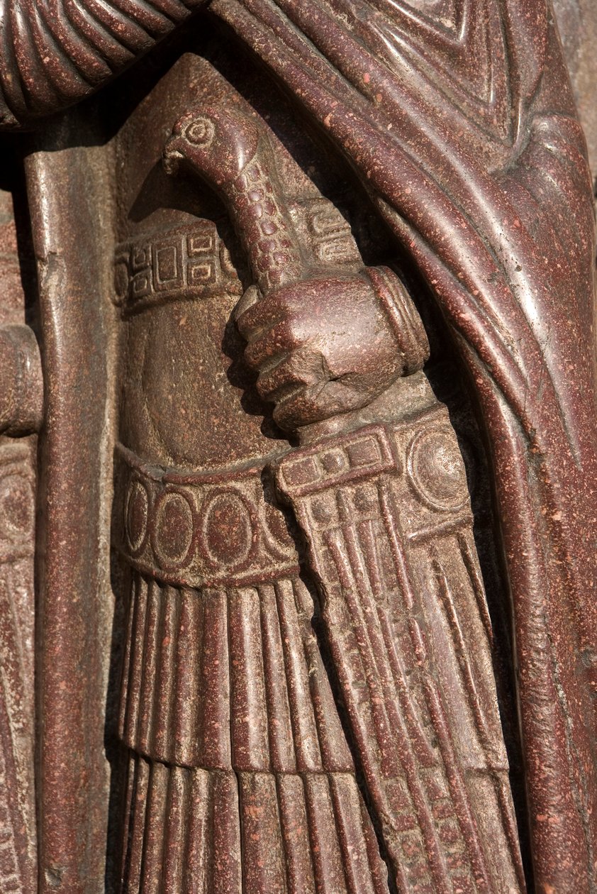 Detalj från porträttet av de fyra tetrarkerna, ca 300 (porfyr) av Byzantine