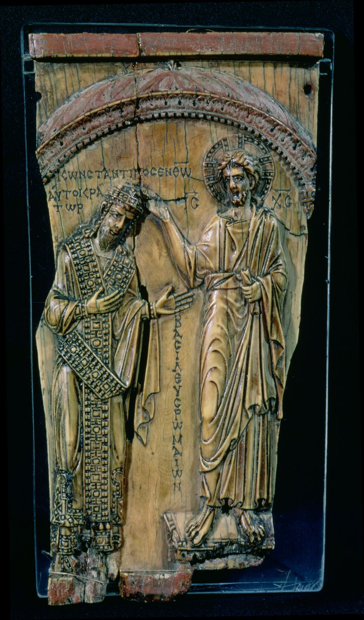 Kristus kröner kejsaren Konstantin VII av Byzantine Byzantine