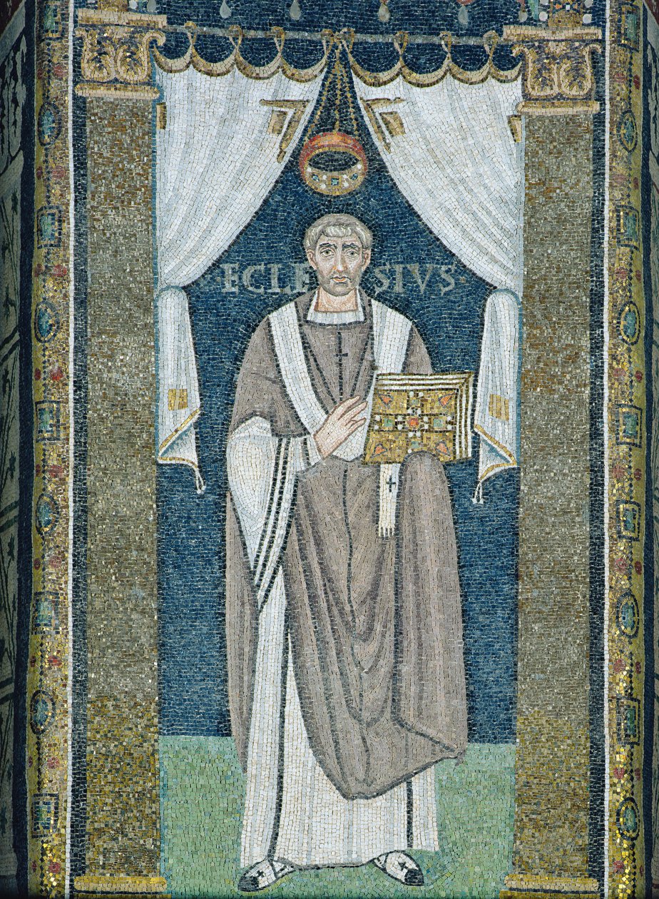 Ecclesio, biskop av Ravenna (mosaik) av Byzantine School