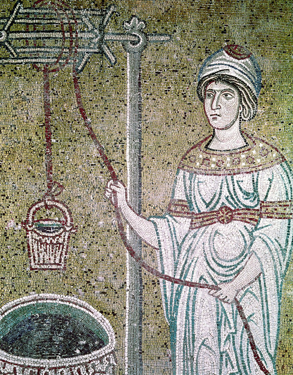 Kvinnan i Samaria (mosaik) av Byzantine School