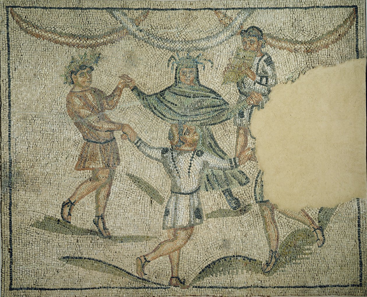 Årstidernas dans (mosaik) av Byzantine School