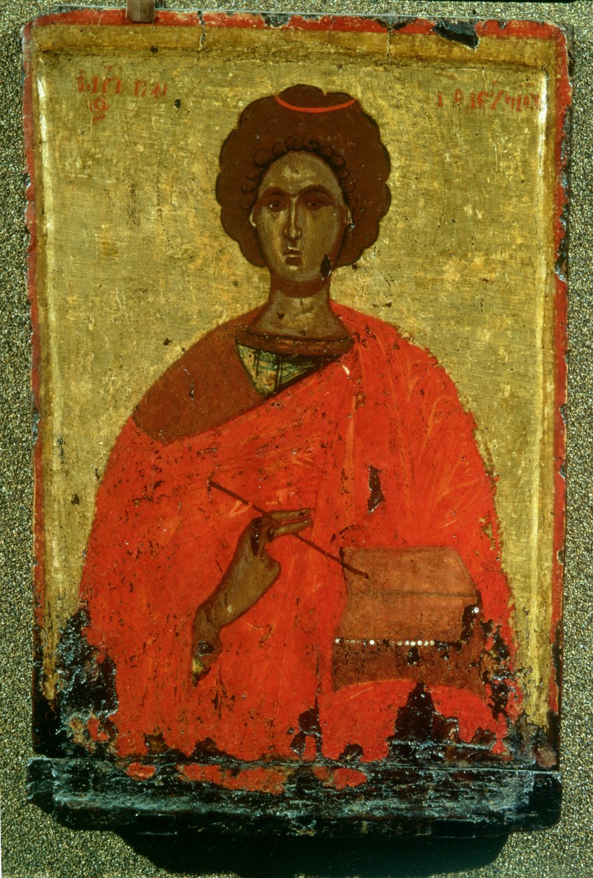 Ikon av Sankt Pantaleon av Nicomedia (d.c.305 e.Kr.) av Byzantine