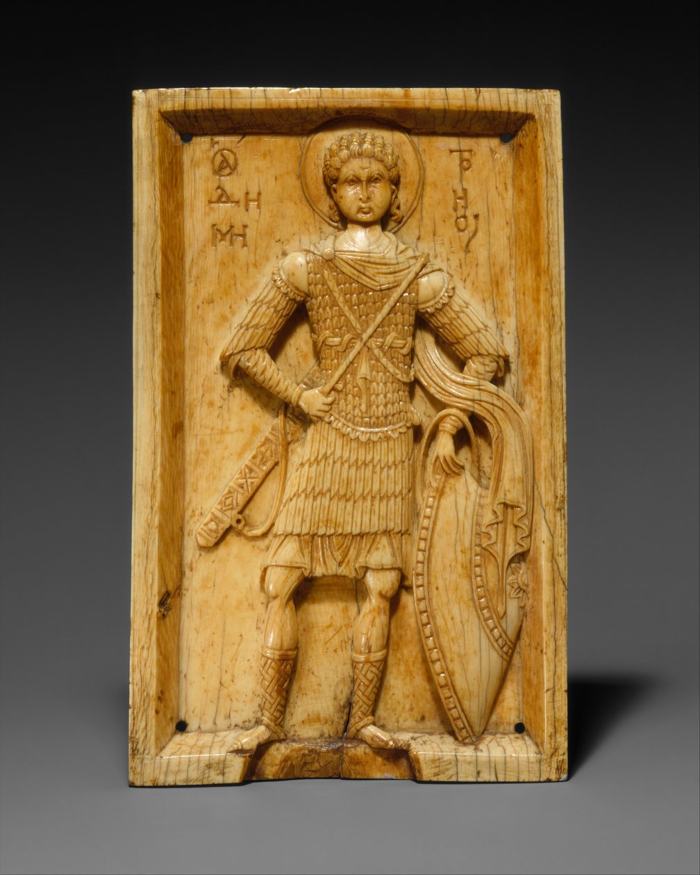 Ikon med Saint Demetrios, 950-1000 (elfenben) av Byzantine