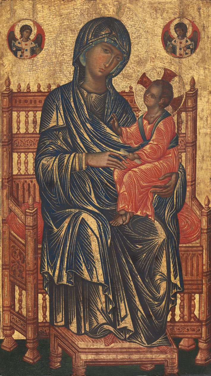 Enthroned Madonna and Child av Byzantine 13th Century