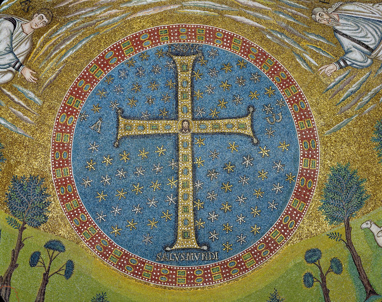 Crux gemmata (mosaik) av Byzantine School