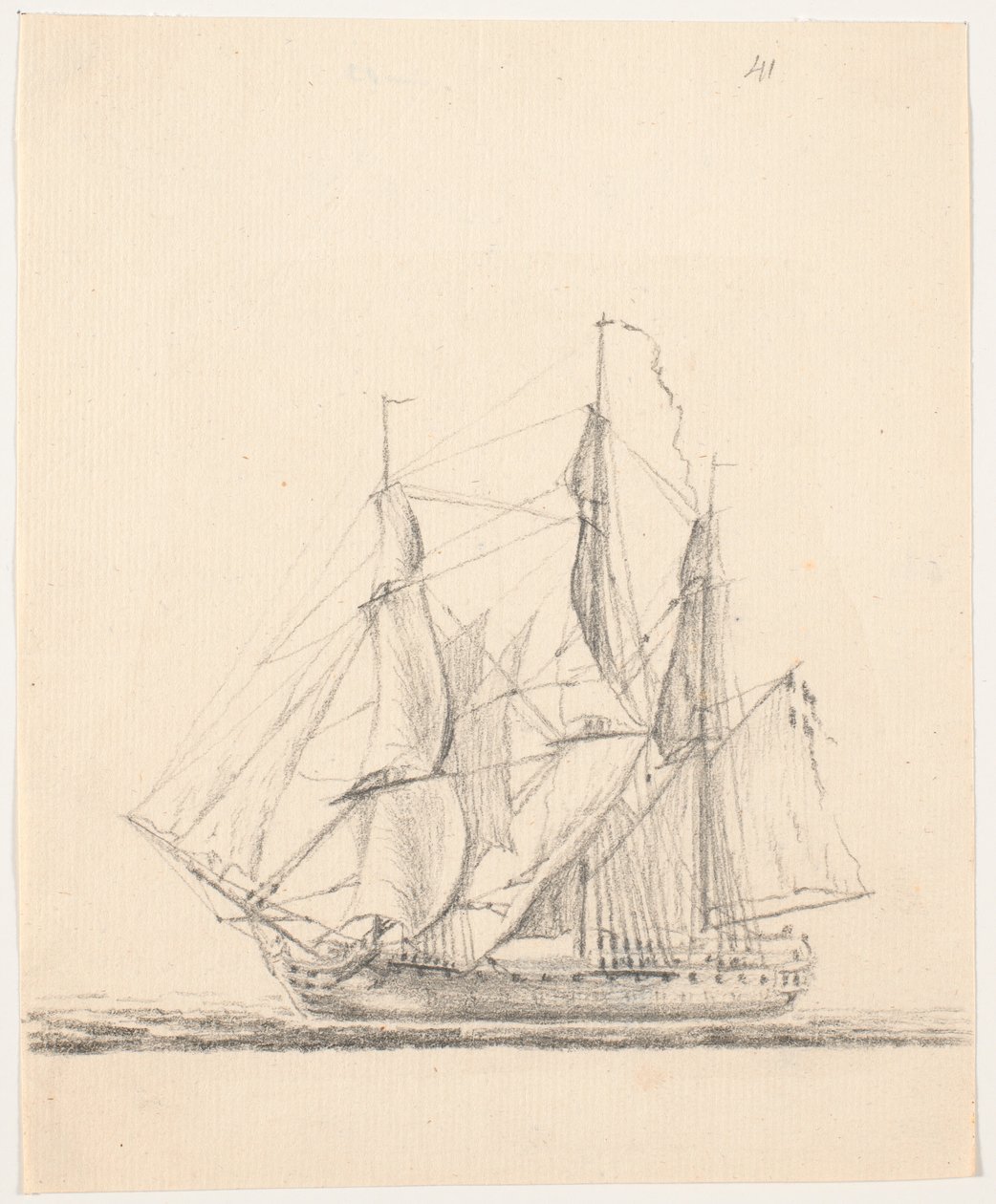 Marinens fartyg under fulla segel av C.A. Lorentzen