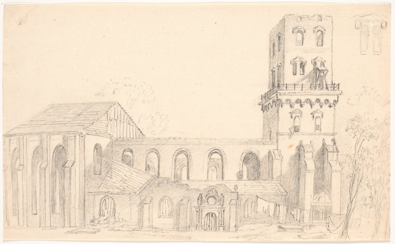 Ruinerna av Nicolai kyrka, Köpenhamn av C.A. Lorentzen