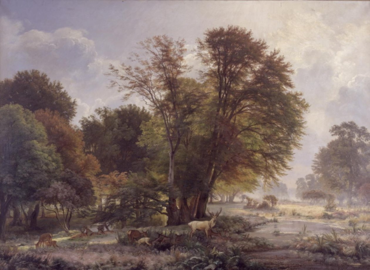 Höstmorgon i Jægersborg Zoo av C.F. Aagaard