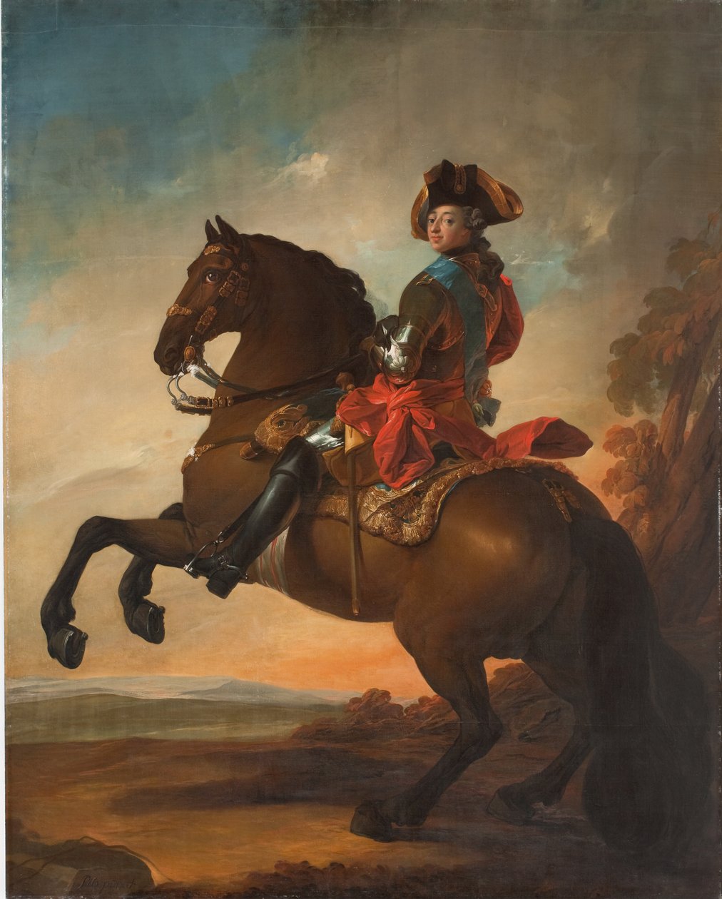 Frederik V till häst av C.G. Pilo
