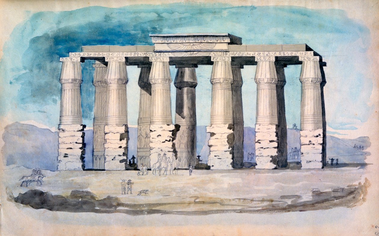 Forntida egyptiskt tempel, Egypten, 1800-talet av CH Smith