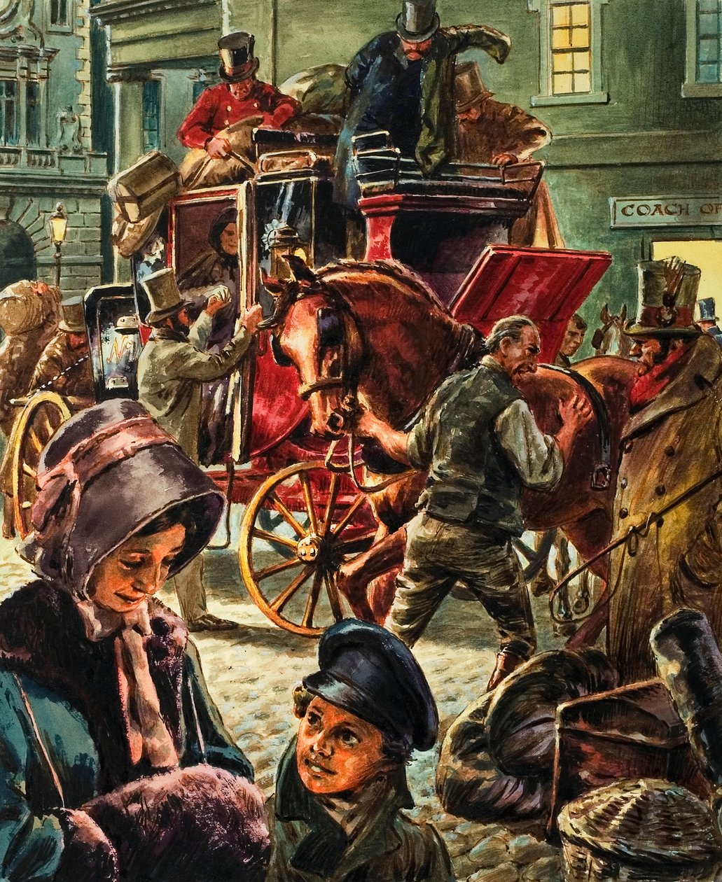 En hästdragen postbuss av C.L. Doughty