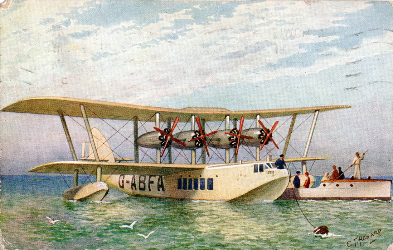 Imperial Airways flygbåt "Scipio", 1934. av C.T. Howard