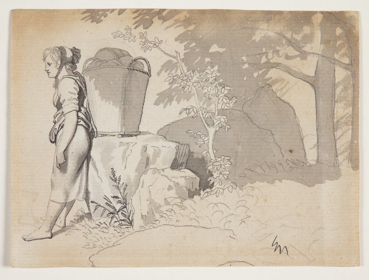 En bondkvinna vilar av Christoffer Wilhelm Eckersberg