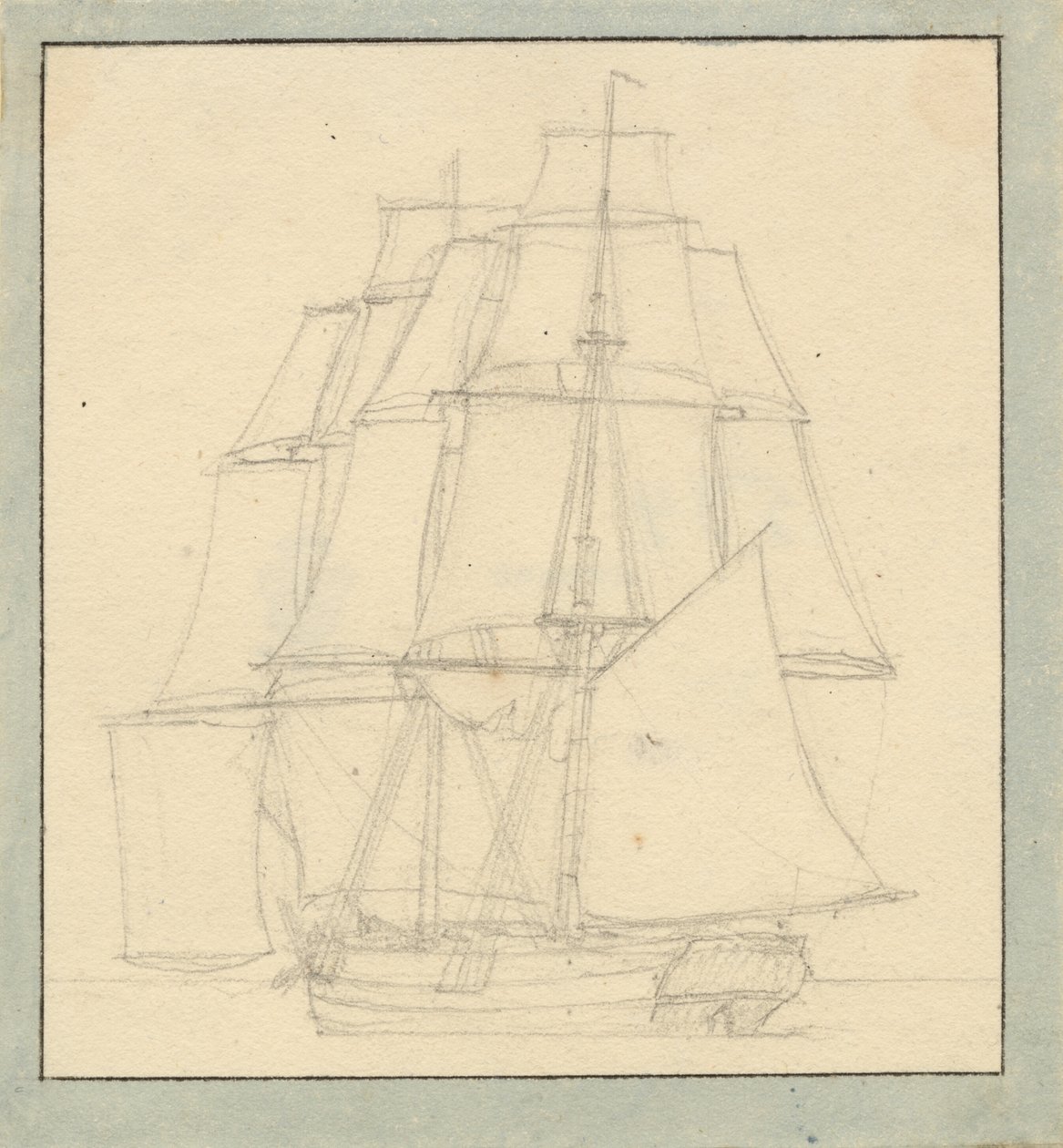 En brigg med jibsail av Christoffer Wilhelm Eckersberg
