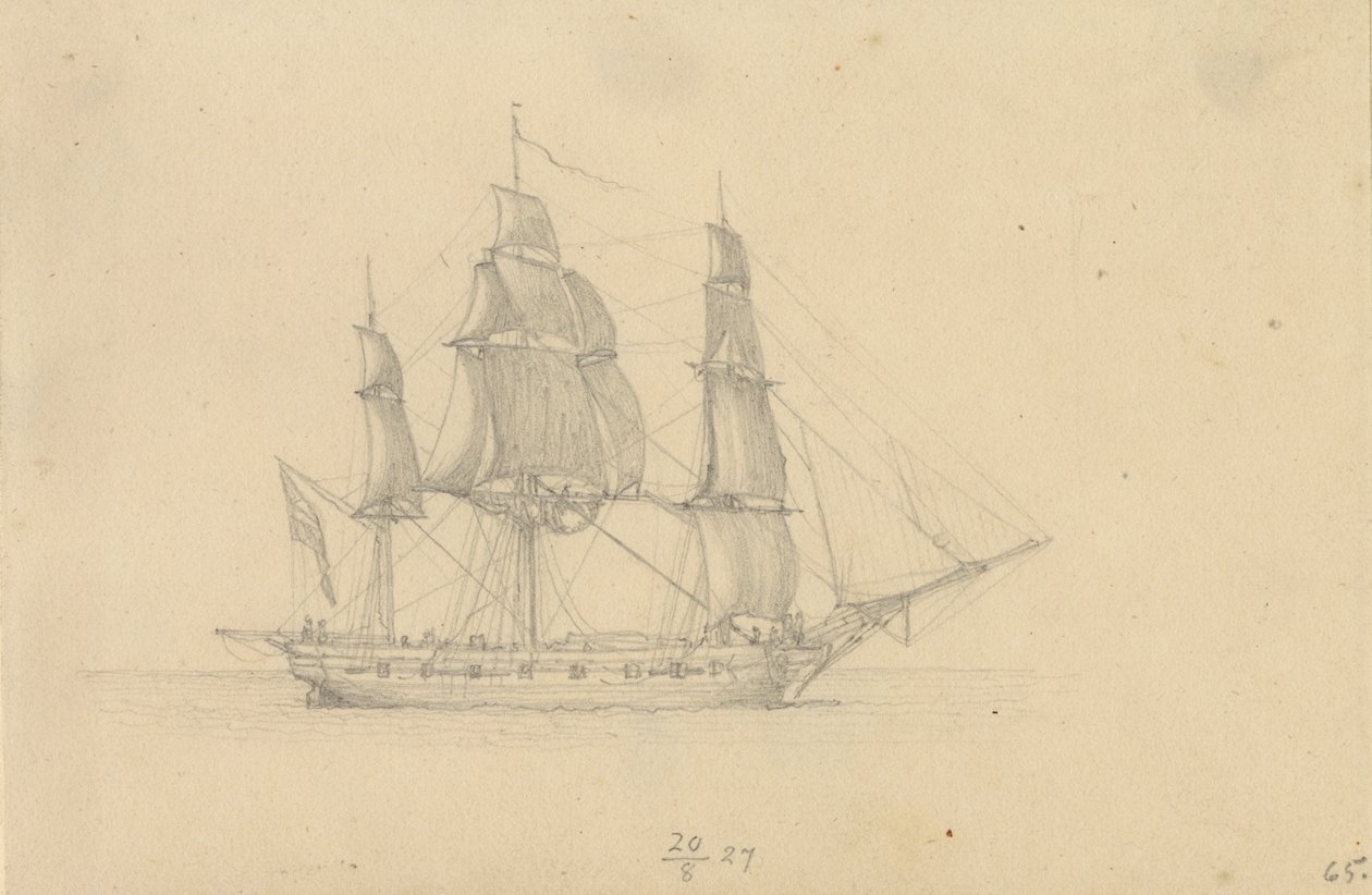 En korvett. av Christoffer Wilhelm Eckersberg