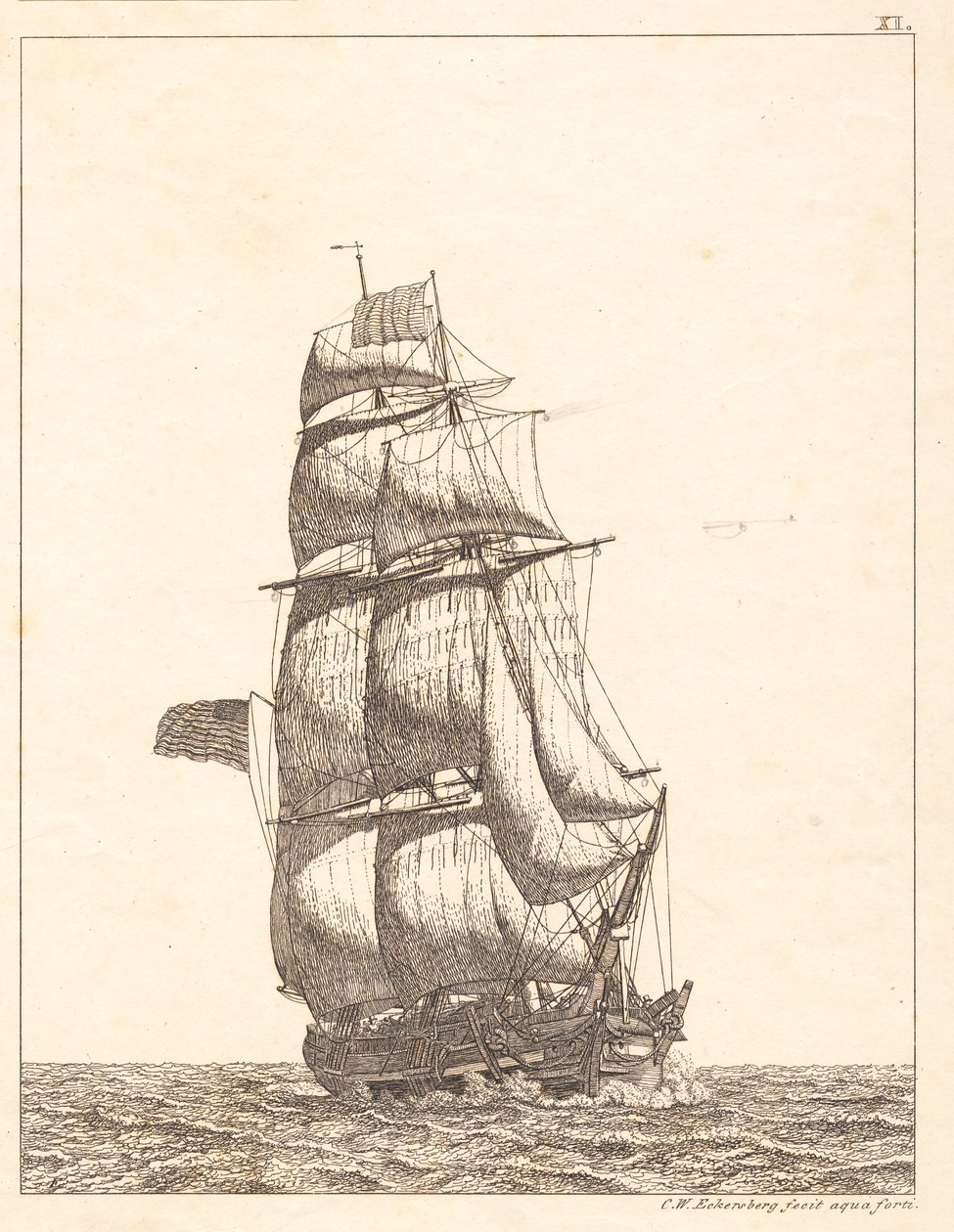 En nordamerikansk brigg av Christoffer Wilhelm Eckersberg