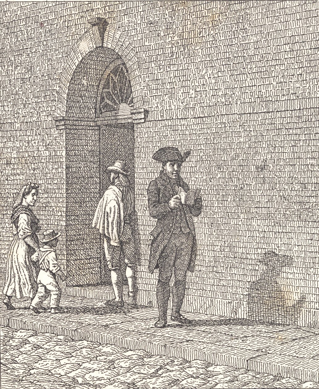 Framför en kyrkdörr av Christoffer Wilhelm Eckersberg