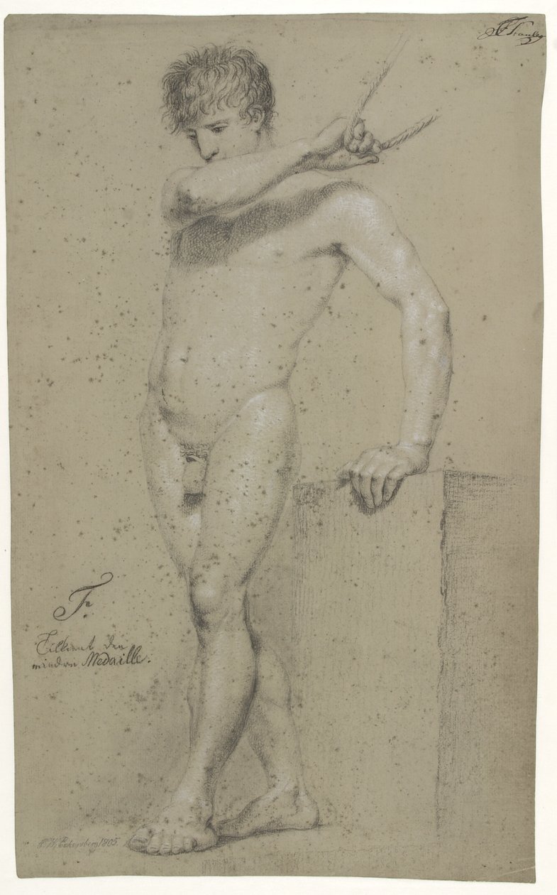 Manlig stående modell, profil vänster av Christoffer Wilhelm Eckersberg
