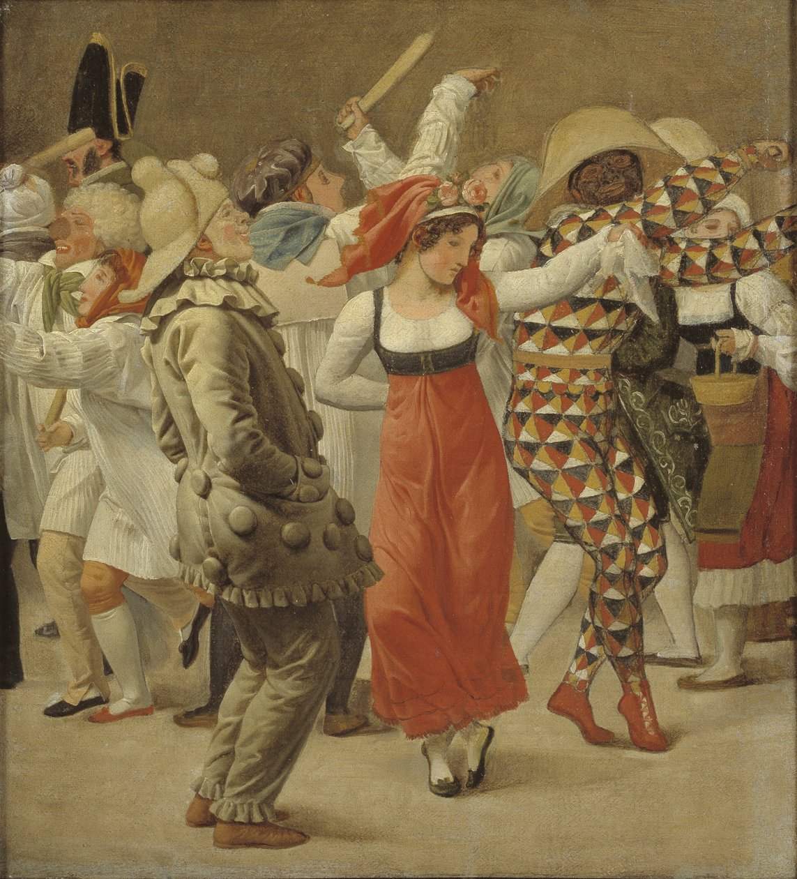 Karnevalen i Rom. Fragment av Christoffer Wilhelm Eckersberg