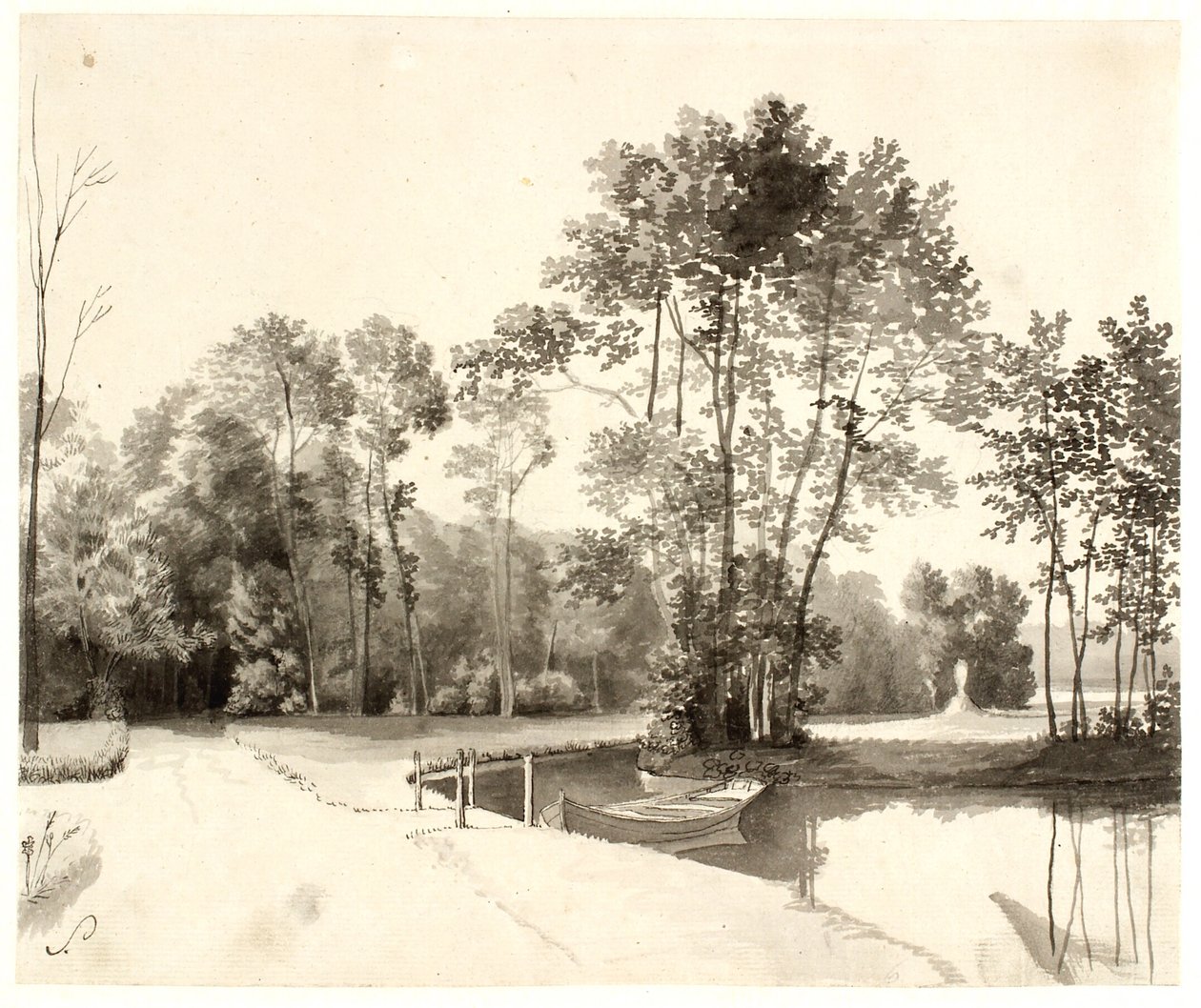 Utsikt över Sanderumgaard Garden av Christoffer Wilhelm Eckersberg