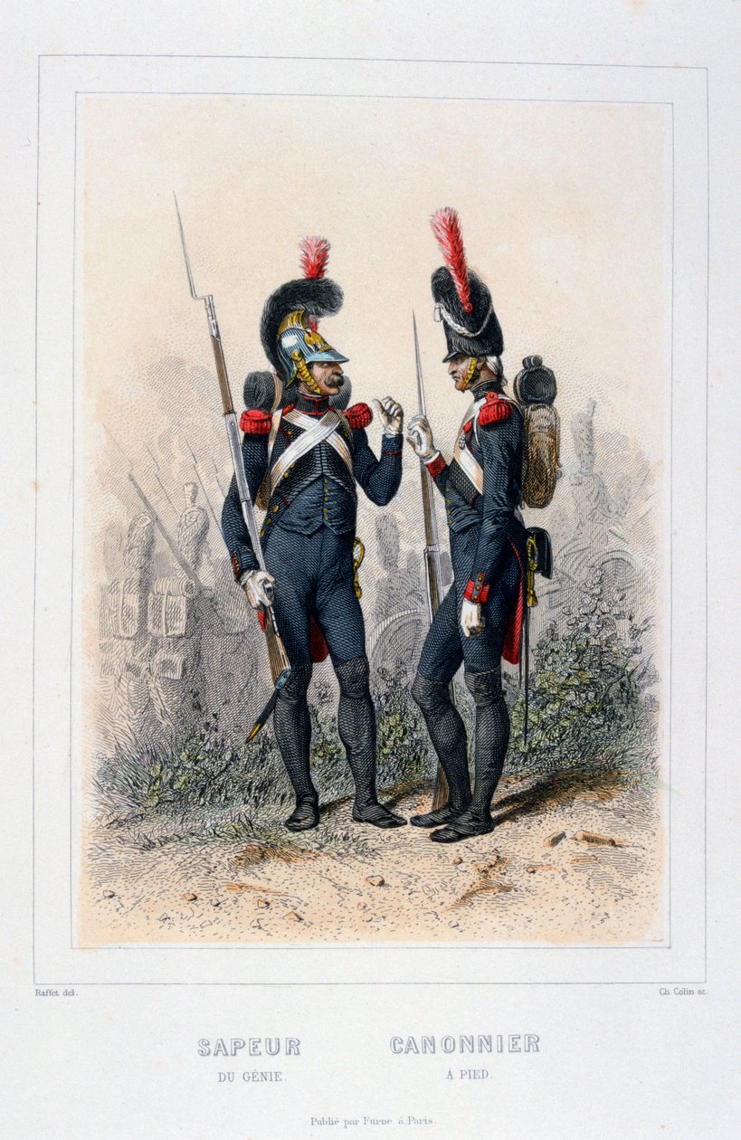 "Sapper and Gunner", Napoleons kejserliga garde, 1859 av C Colin