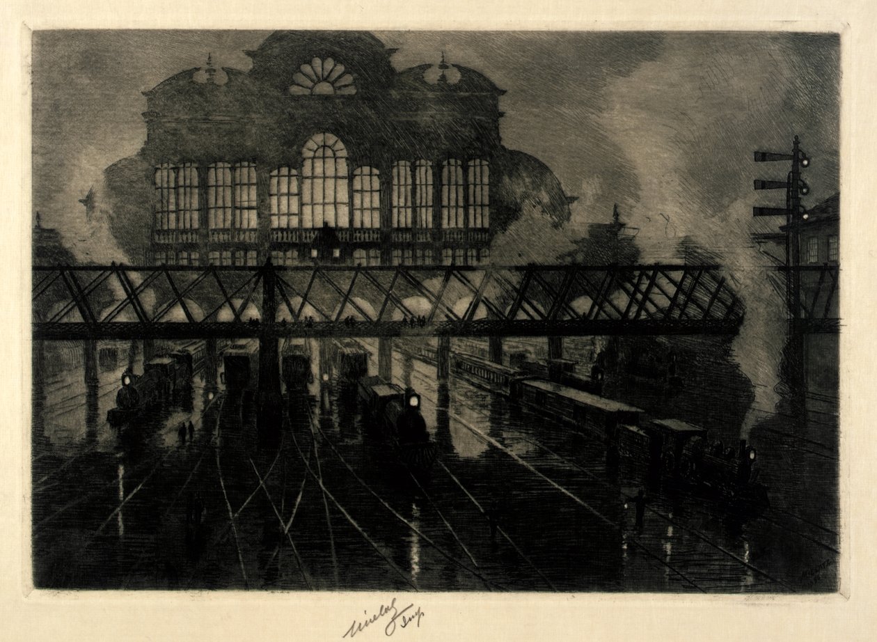 Grand Central Station på natten av C. F. William Mielatz