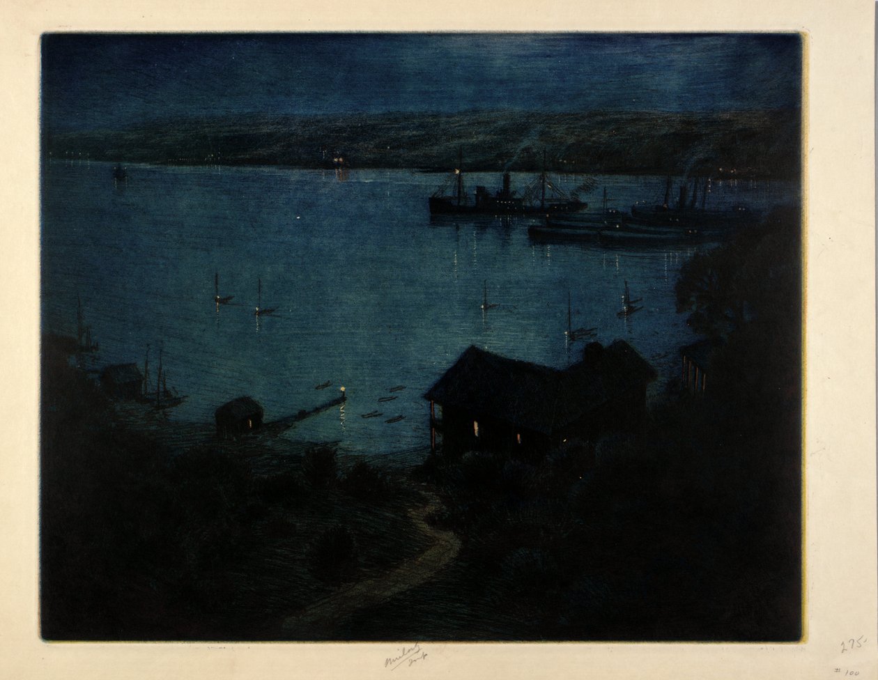 Månsken--Hudson River av C. F. William Mielatz